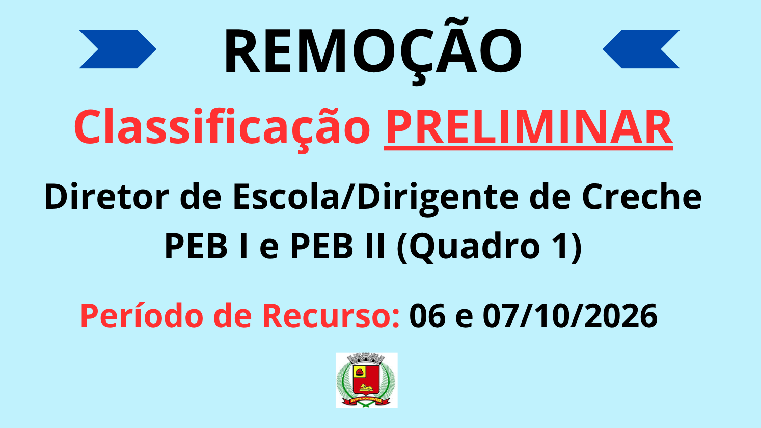 Imagem notícia REMOÇÃO Classificação Preliminar